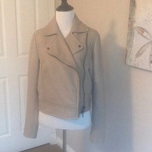 Coach beige leather jacket size small